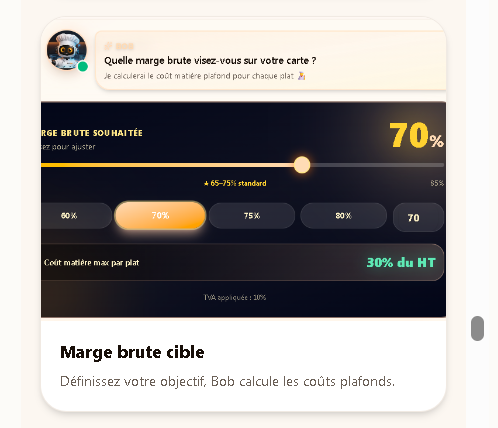 Réglage de la marge brute cible avec Bob